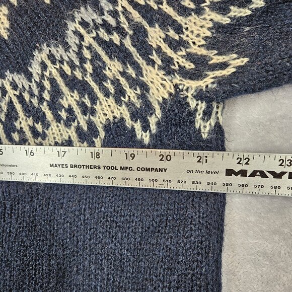 Old Navy Womens Nordic Pattern Knit Sweater Navy White Size M fair Isle Preppy - Picture 3 of 9